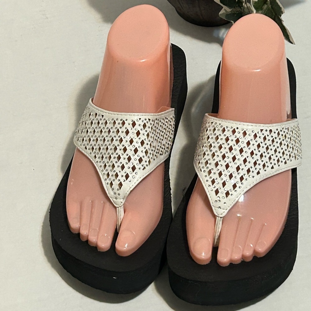 Elegant White Woven Sandals